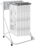 VEVOR Mobile Blueprint Storage Rack, Plan Holder with 12 Pivot Brackets, Mobile Blueprint Holder Adjustable Height & Length, Poster Display Rack for Office and Home (Rack Only Without Clamps)