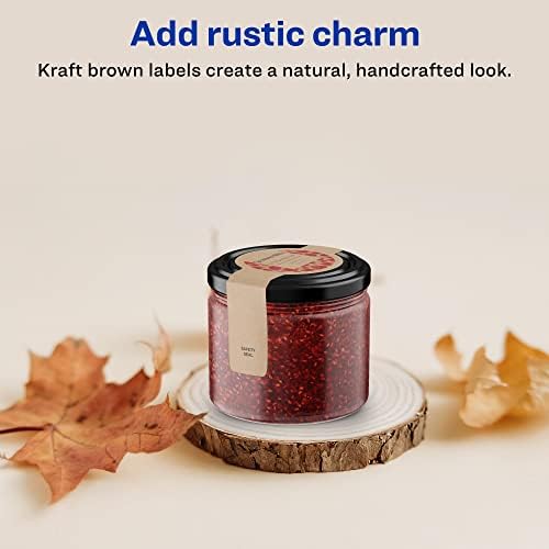 Avery® Kraft Brown Wraparound Band Labels, Sure Feed® Technology, 2-3/8" x 8", 150 Kraft Brown Labels, Laser/Inkjet Printable Labels