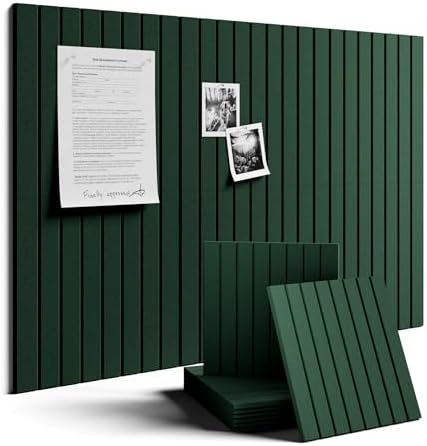 Fluxynara 36" x 24" Large Felt Bulletin Board, Pine Green