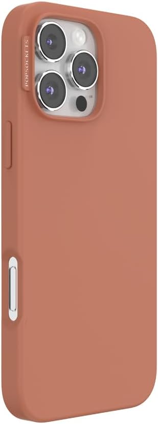 PopSockets iPhone 16 Pro Max Phone Case with MagSafe, Wireless Charging Compatible, Neutral - Terracotta