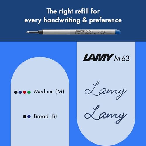 Lamy safari steel black - Rollerball Pen with ergonomic grip & line width M - for pleasant long writing - made of robust ASA plastic - including rollerball refill M 63 in blue