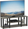 Furinno TURN-S-TUBE 3-Tier Toolless Assembly TV Stand, French Oak Grey | for TV up to 50 Inch, No Tool Rectangular Entertainment Center, TV Console, for Living Room, Bedroom
