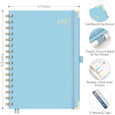 RETTACY 2027 Planner, Weekly and Monthly, A5 Size (5.7" x 8.3")