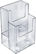 Azar Displays 252032 Clear Two-Tier Tri-Fold Brochure Holder, Acrylic Boxes for Display - Table Menu Holder Stands (4.25” W by 3.75” D by 7” H)-Tabletop Pamphlet Holder - 2-Pack