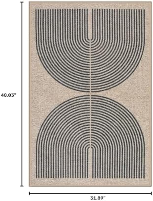 Lahome Rainbow Easy Jute Rug,32"x48" Indoor Outdoor Front Door Mat Non Slip