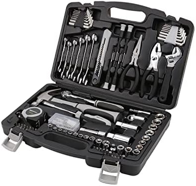 Amazon Basics 131-Piece General Household Hand Tool Set with Storage Case for Home Repair, Portable