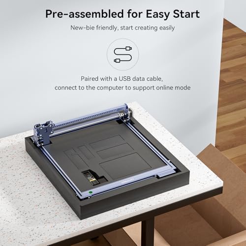 Creality Falcon 10W Laser Engraver, with Honeycomb Laser Bed 500x500mm, 10000mm/min, 72000mW High-Precision Laser Cutter for Wood, Acrylic, Pre-Installation and Out-of-The-Box