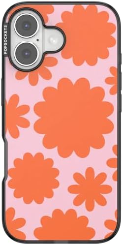 PopSockets iPhone 17 Phone Case with MagSafe- Floating Florals | Magnetic, Wireless Charging, Camera & Drop Protection, Hot Pink, Flower, Floral