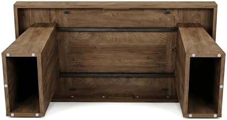 Tribesigns 55" Executive Desk, Wooden Office Desk with Double Pedestal, Modern Simple Computer Writing Table for Home Office, Light Brown