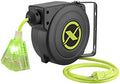 Flexzilla Retractable Extension 16/3 AWG 25' Electric Cord Reel, ZillaGreen, FZ8160253