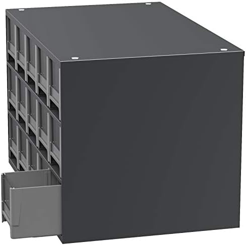 Akro-Mils Steel Garage Storage Cabinet, Small Parts Organizer Metal Cabinet for Hardware, Nails, Screws, Bolts, Nuts, and More, 17" W x 11" D x 11" H, 15-Drawer, Gray Cabinet/Gray Drawers (19715)