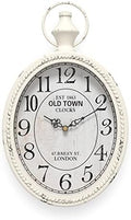 Menterry Small Retro Oval Wall Clock Antique Old Design,White Vintage Style