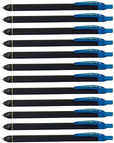 Pentel EnerGel Kuro Liquid Gel Pen, (0.7mm) Medium line, Sky Blue Ink, 12 Pack (BL437R1-S)