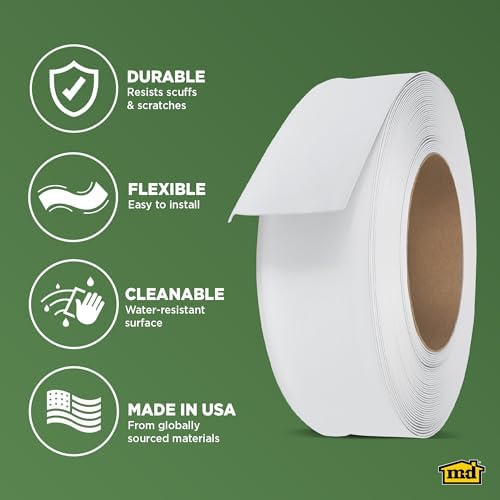 MD Building Vinyl Wall Base, Snow White, 4in x 120ft