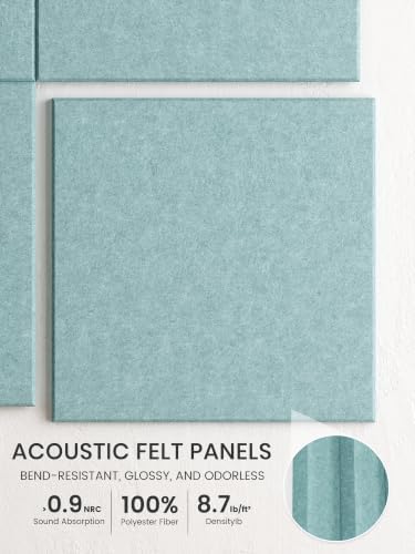 Bumusty 48"x 36" Large Felt Bulletin Board Tiles, Aqua Blue