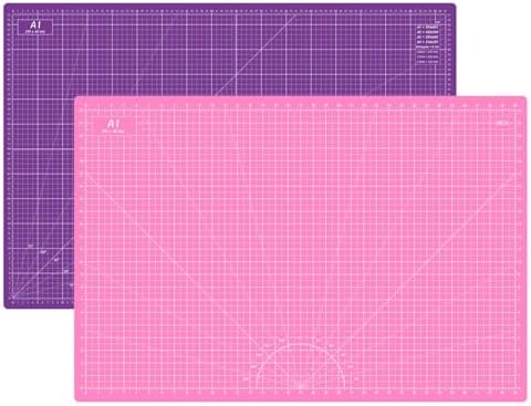 Headley Tools Thickened 24 x 36 Inch Self Healing Sewing Cutting Mat, A1 Rotary Cutting Sewing Mat for Crafts, Double Sided 5-Ply Table Cutting Board for Fabric Quilting Leather Hobby, (Pink/Purple)