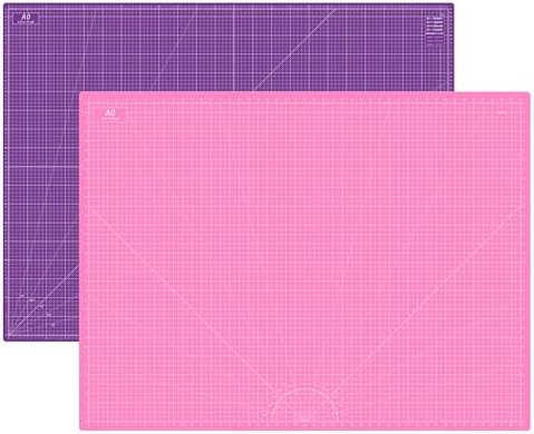 Headley Tools Thickened 36 x 48 Inch Self Healing Sewing Cutting Mat, A0 Rotary Cutting Sewing Mat for Crafts, Double Sided 5-Ply Table Cutting Board for Fabric Quilting Leather Hobby, Pink/Purple