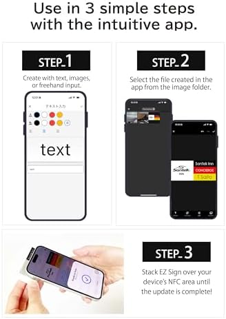 [Santek] EZ Sign NFC E-Paper Display – No Battery, Ultra-Thin 0.13”, Rewritable 4-Color Digital Display, App-Controlled (iOS/Android/PC), IP65 (Silver, 2.9" 6pcs, No Stand and Clip Included)