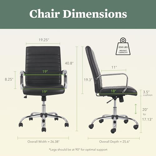 HON Sadie Executive Ergonomic Office Chair, Desk Chair Comfy, Black