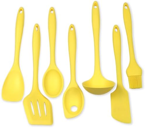 Chef Craft Premium Silicone Kitchen Tool and Utensil Set, 7 Piece, Yellow