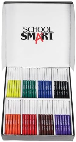 School Smart Conical and Fineline Watercolor Combo Marker Pack - Pack of 192 - 12 Each of 8 Assorted Colors - 086417