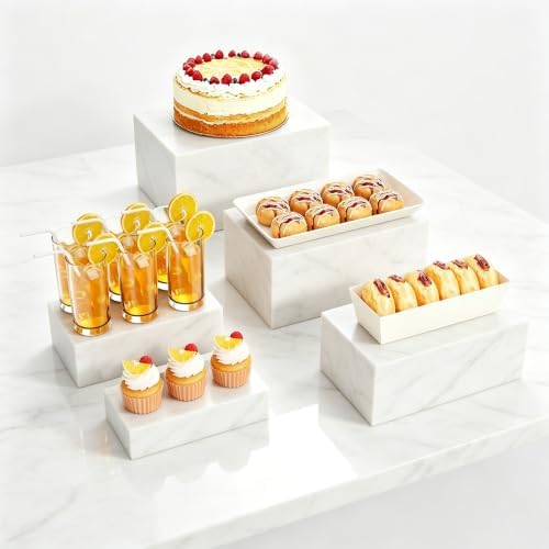 Display Stand, Display Risers - 5 Pcs Metal Rectangle Cake Stand for Buffet