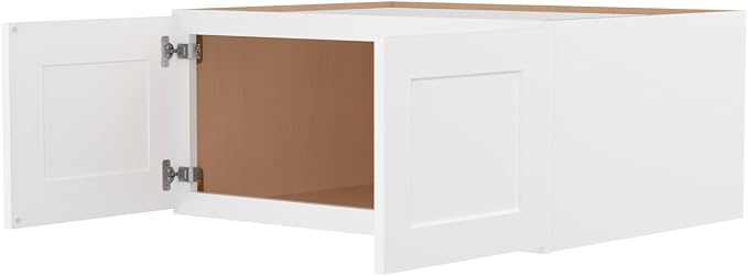 Furinno Shaker Wall Refrigerator Kitchen Cabinet, with 2 Doors, Ready to Assemble, 24 D x 33 W x 15 H, White