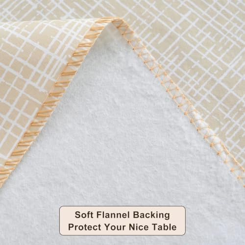LIBERECOO Heavy Duty Vinyl Tablecloth with Flannel Backing Waterproof Oil-Proof Plastic Table Cloth Stain-Resistant Wipeable Rectangle or Square Table Cover for Indoor and Outdoor 60 x 102 Inch
