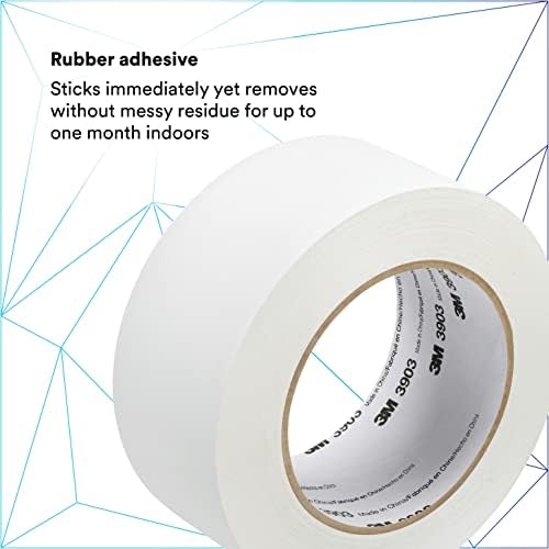3M Vinyl Duct Tape 3903, White Color, 2 in x 50 yd, 7.3 mil, 1 Roll, Individually Wrapped Conveniently Packaged