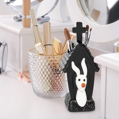 Jay Franco Disney Nightmare Before Christmas Toothbrush Holder - Black & White Resin Pencil Holder Features Zero - Bathroom Storage