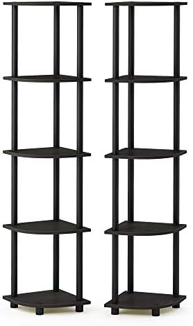 Furinno Shelves 3-Tier Industrial Style Bookcase, Display Shelf, 35 Wide, Oak