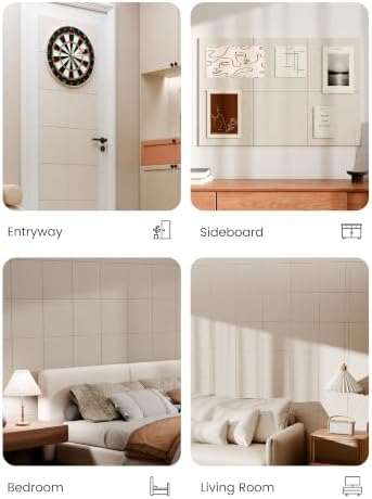 Bumusty 36"x 24" Large Felt Bulletin Board Tiles, Oatmeal