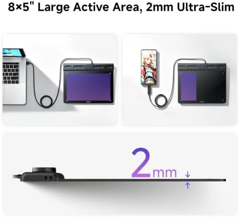 VEIKK VK850 8x5 Inch Digital Drawing Graphics Tablet with Battery-Free Pen