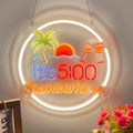Its 5 00 O'clock Some Where Neon Sign for Wall Decor, 17" x 13" Dimmable LED Beer Sign, 5V USB Powered Bar Neon Light for Home Bar, Business Pub, Beach Party Wall Décor