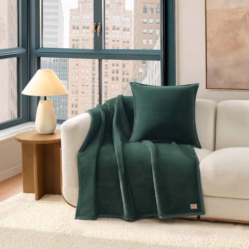 UGG Coco 2-Pack Decorative Pillows, Cozy Fleece Throw Pillows, Dark Red