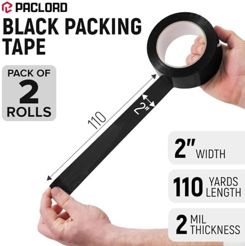 2" x 110 Yards Black Packing Tape