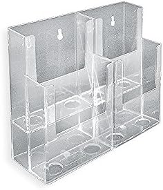 Azar Displays 252812 8.5" W x 3.75" D x 7" H 4-Pocket Tri-Fold Brochure Counter Display (2 Pack)