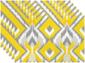 Batmerry Yellow and Gray Retro Ikat Pattern Linen Placemats Set of 6, Geometric Washable Table Mats for Kitchen Table Thickened Heat Insulation Dining Set Indoor Outdoor 12X18 in