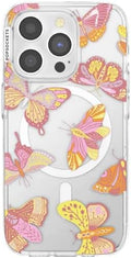 PopSockets iPhone 15 Pro Phone Case with MagSafe- Sunset Mariposa | Magnetic, Wireless Charging, Camera & Drop Protection, Butterfly, Moth, Luna, Western, Boho, Aesthetic