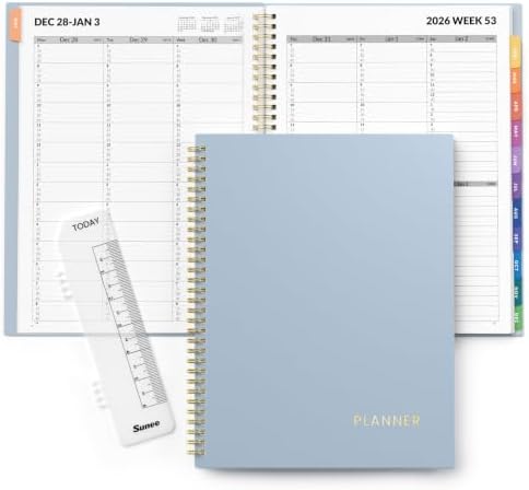 SUNEE 2027 Appointment Book, Quarter-Hourly, Weekly Monthly Planner, 8.5"x11",Grey Blue