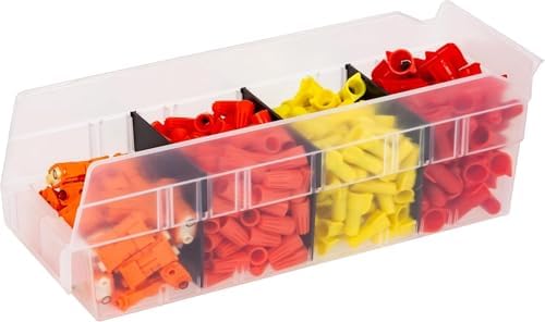 Akro-Mils 40120 Plastic Width Dividers for 4" Tall Shelf Bins, 24-Pk, Black