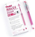 Pentel Arts Slicci Metallic 0.8 mm Needle Tip Gel Pen, Metallic Red Ink, Box of 12 (BG208-MB)