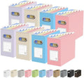 Oterri Portable Collapsible Cardboard File Box with Handle for Letter-Size | 8-Pack. Stainless Steel Handle. Label Stickers Included. Fits Letter Folders (Not Included). Home, Office, School, Dorm, Tax.