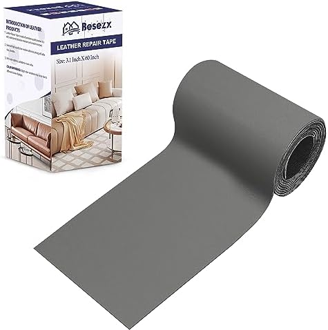 Leather Repair Patch Tape Kit, Self Adhesive Leather Repair for Furniture, Couch, Sofa, Car Seats,Office Chair,Vinyl Repair Kit.3.1inx60in