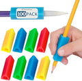 The Pencil Grip- Classic Triangle Grip, Pencil Holder, Ergonomic Writing Aid, Pencil Grips for Kids Handwriting, Perfect for Right or Left Handed Users, Assorted Colors, Pack of 100