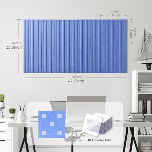 Large Felt Bulletin Board 48" x 24", Sky Blue
