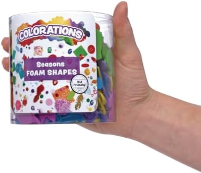 Colorations Seasonal Foam Shapes, Multicolor Set of 4 Buckets | Kids' Arts & Crafts Material