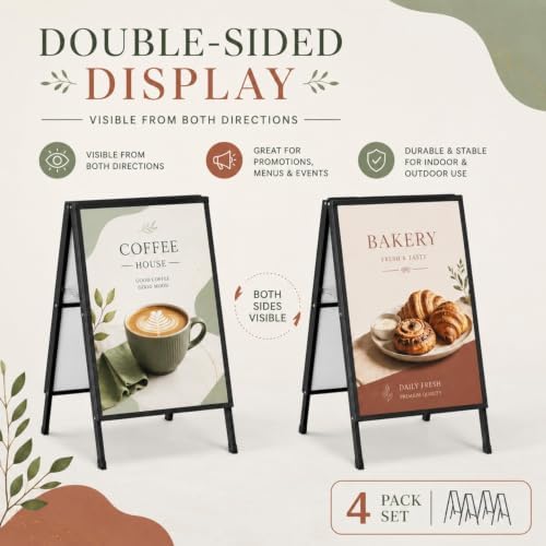 4 Pack A Frame Sign Holder-24x36 Inch, Frame Only