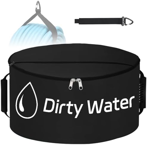Nilight 1 Pack RV Sewer Hose Storage Bag, Waterproof Black Dual Zipper