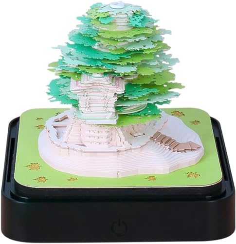 3D Calendar 2027 Floral Tree Green Tear Away Memo Pad Desk Art